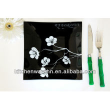 haonai welcomed glass plates products,flower pattern glass plate